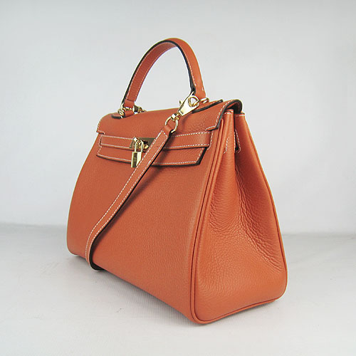 7A Replica Hermes Kelly 32cm Togo Leather Bag Orange 6108